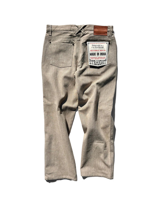 Ash Handwoven Denim Straight Jeans