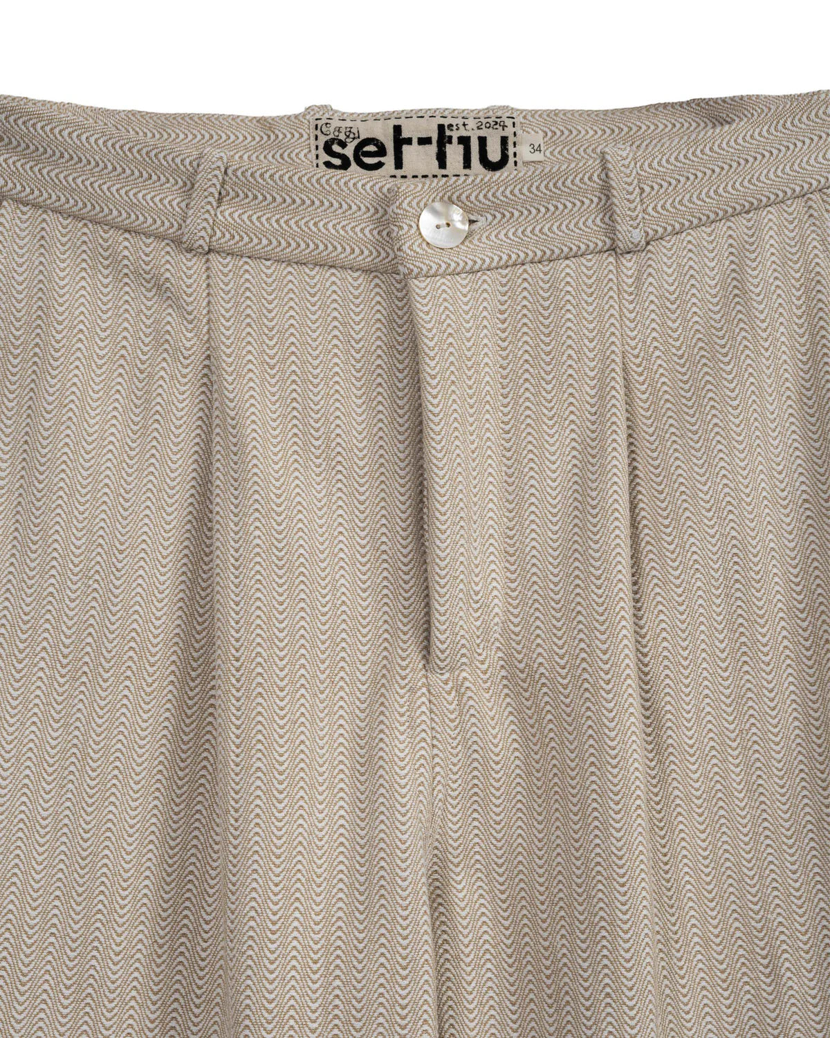 Wave Hill Pleated Trouser - Ivory