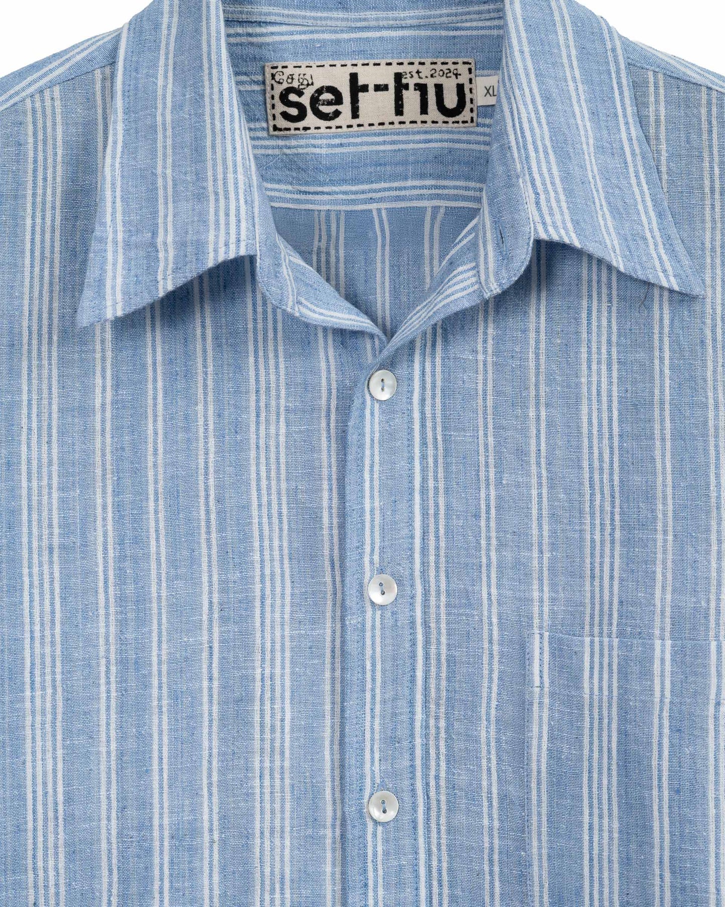 Ivy Oxford Shirt - Blue Pinstripe