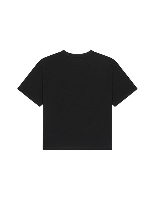 Black of Black Slub T-Shirt on a white background