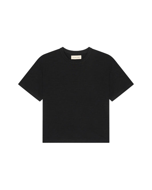 Black Slub T-Shirt on a white background