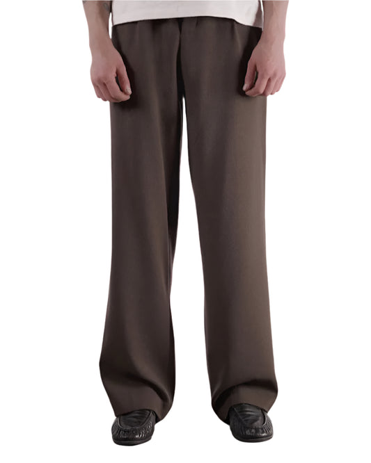 Front of Walnut Lewis Trousers worn by a model on a white background 