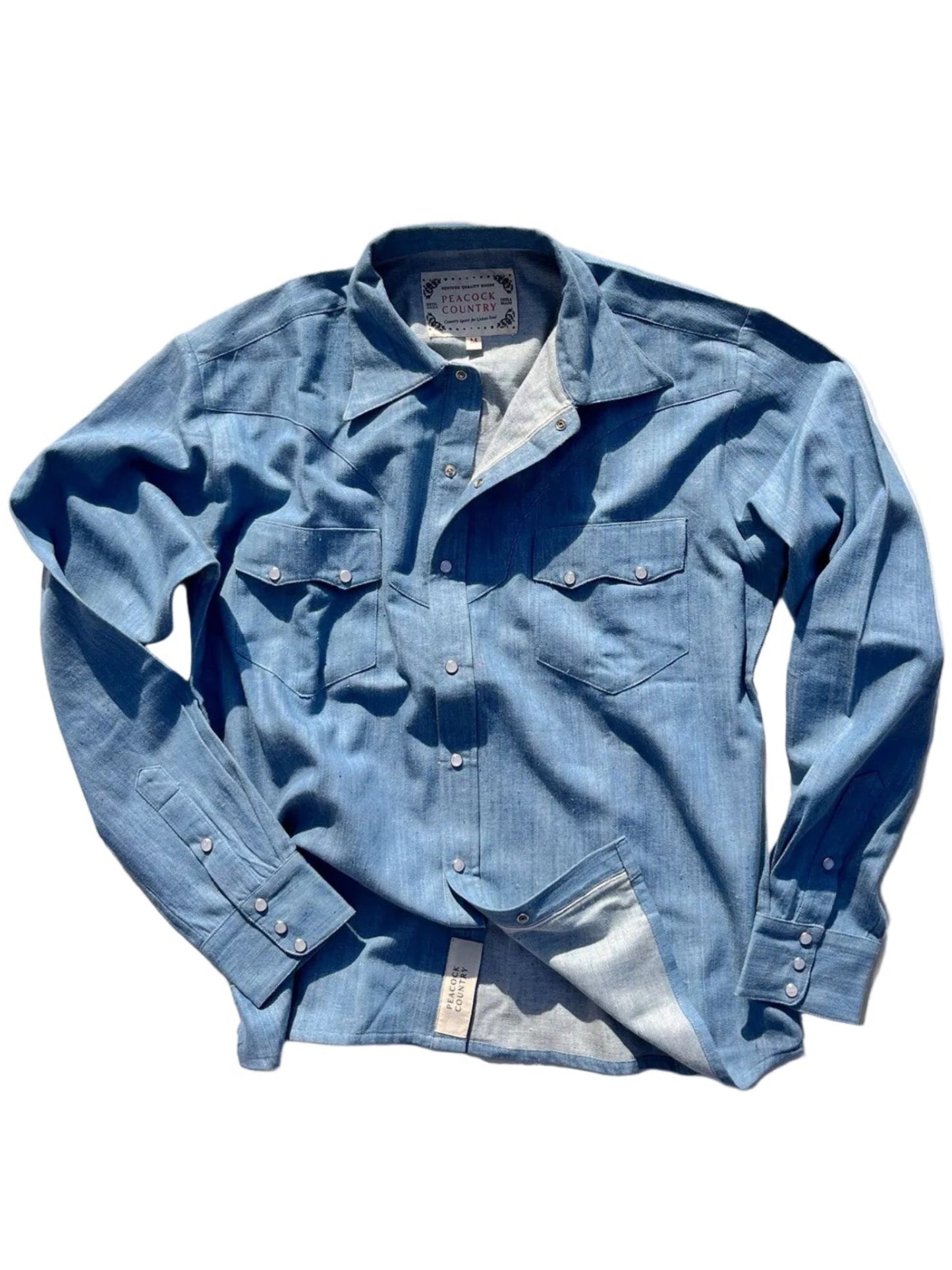 Cerulean Handwoven Denim Western Shirt