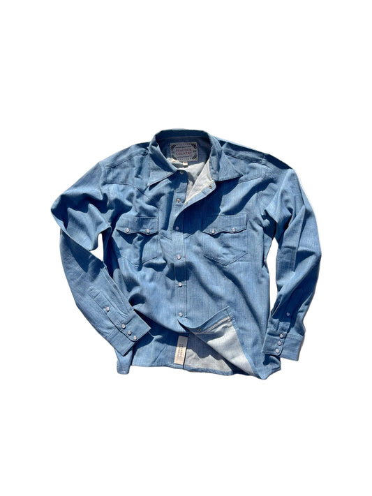 Cerulean Handwoven Denim Western Shirt