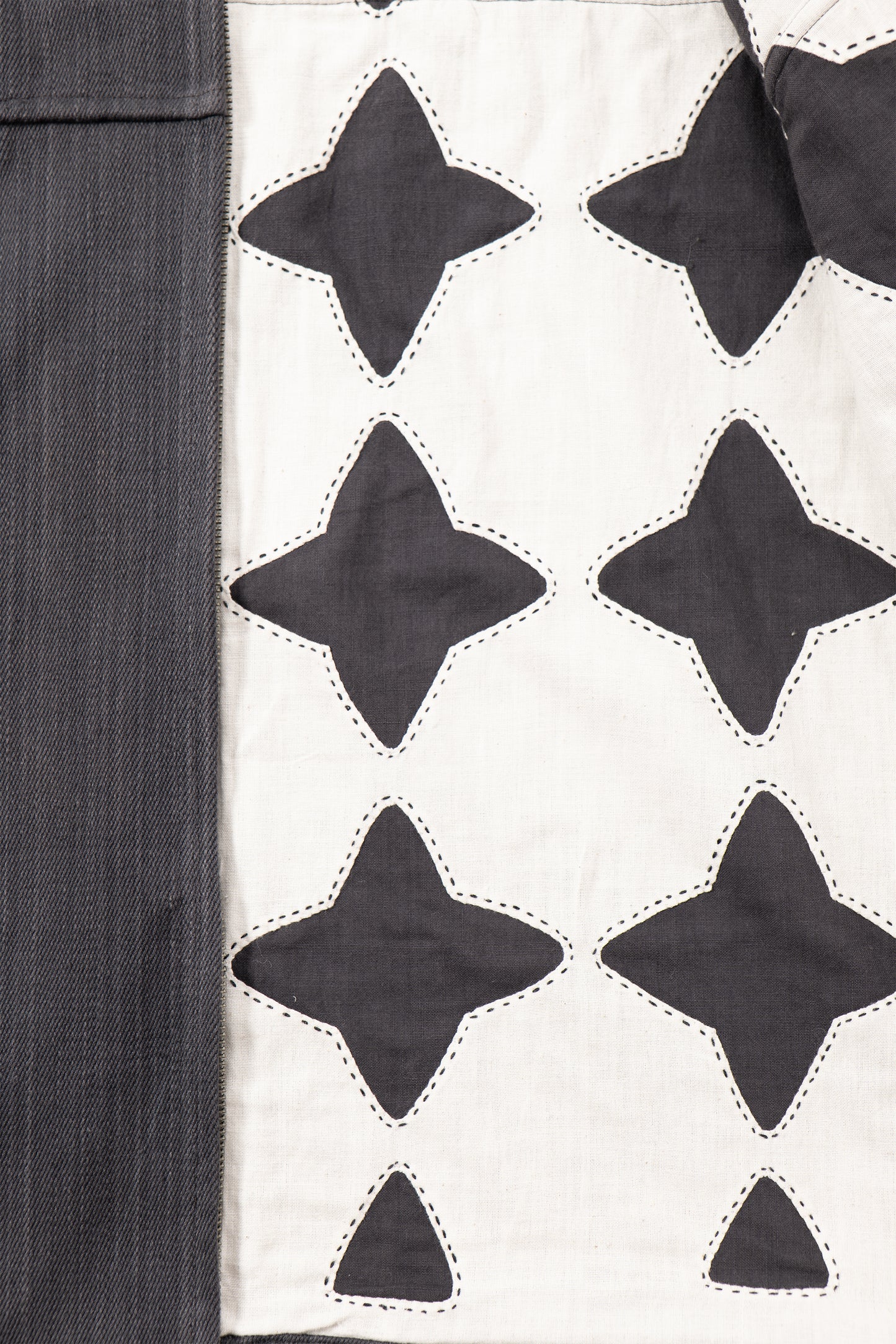 Quilted Black Diamond Trucker Jacket - Charcoal