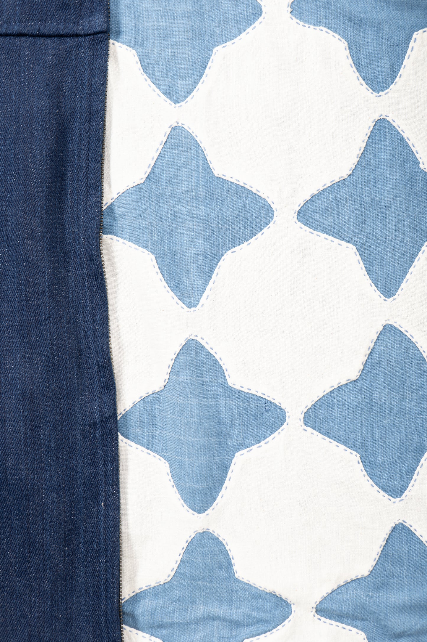 Quilted Black Diamond Trucker Jacket - Indigo