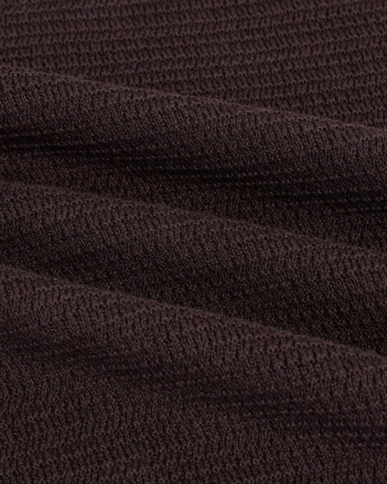 Close up of the fabric used for Chez Rien’s Textured Ringer Tee in Mocha