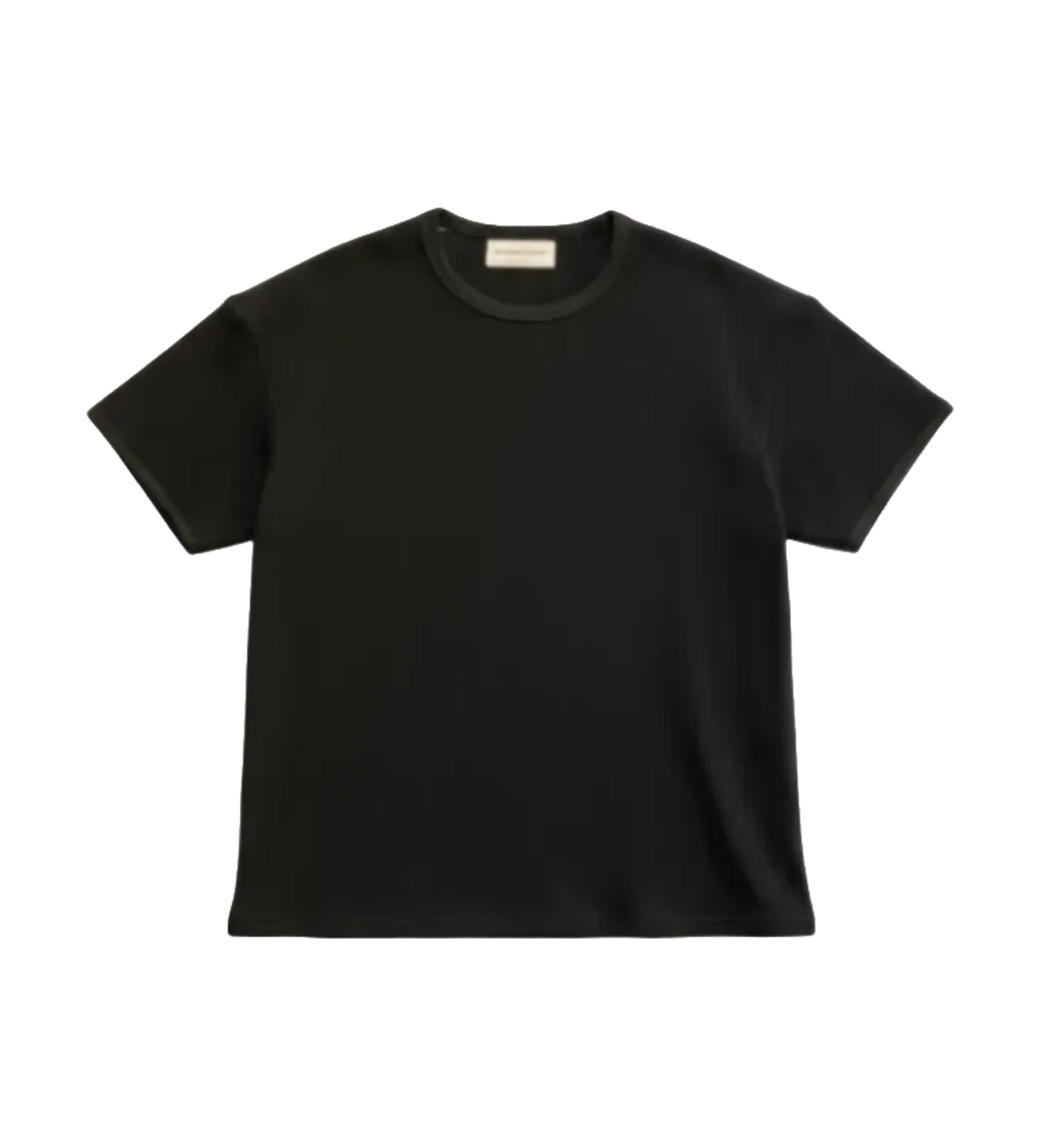 Waffle Knit T-Shirt - Black