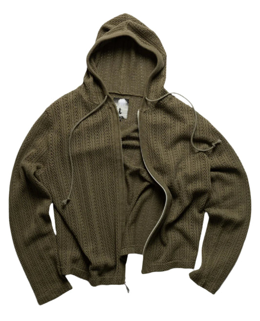 Pointelle Creek Hoodie - Olive
