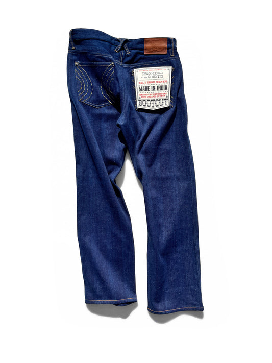 Indigo Handwoven Denim Bootcut Jeans