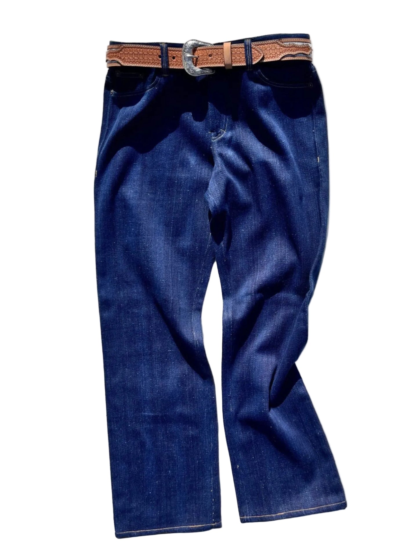 Indigo Handwoven Denim Bootcut Jeans