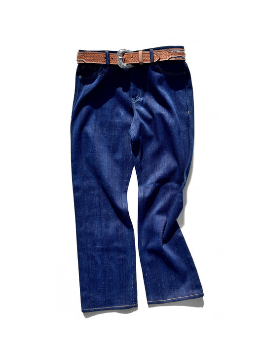 Indigo Handwoven Denim Bootcut Jeans