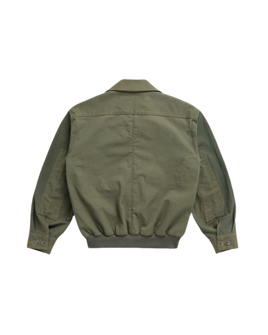 Back of Object from Nothing Green Vented Canvas Jacket on a white background