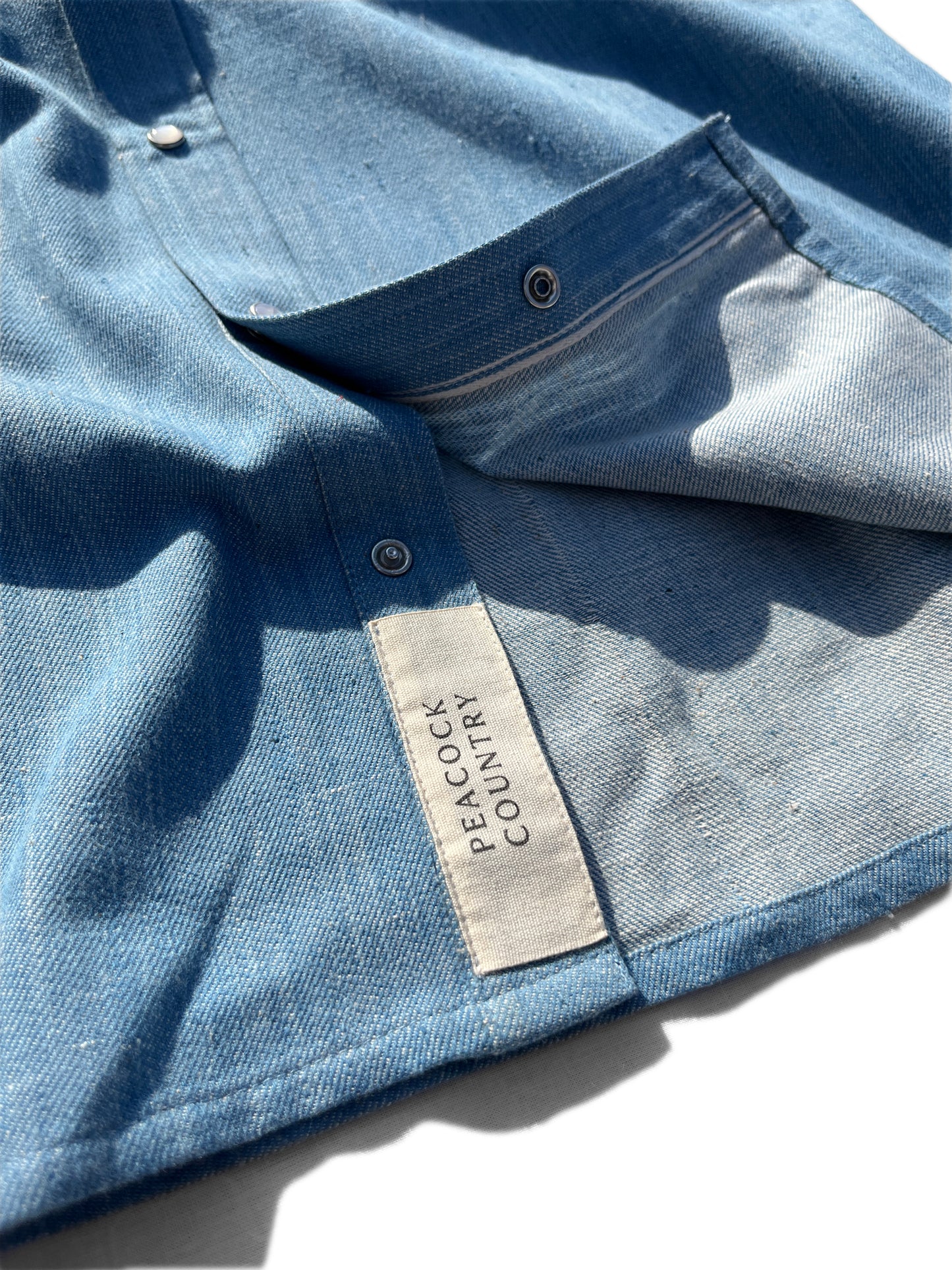 Cerulean Handwoven Denim Western Shirt