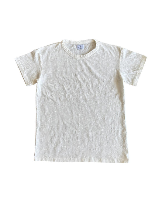 White Slub T-Shirt on white background