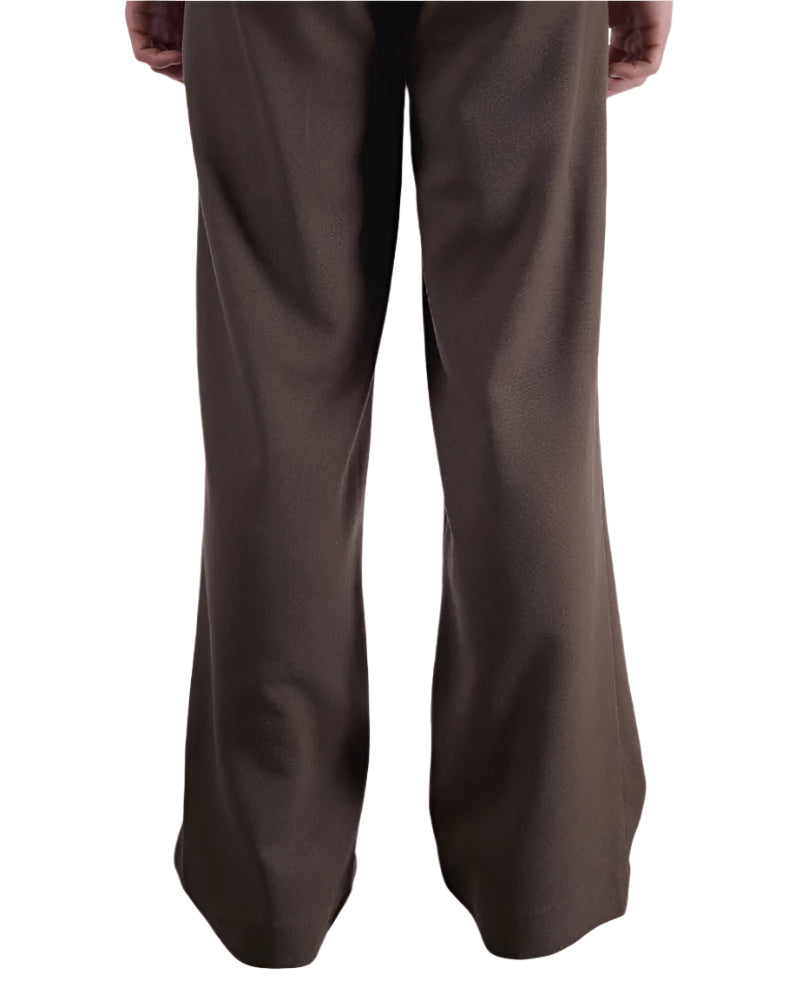 Back of Walnut Lewis Trousers worn by a model on a white background 