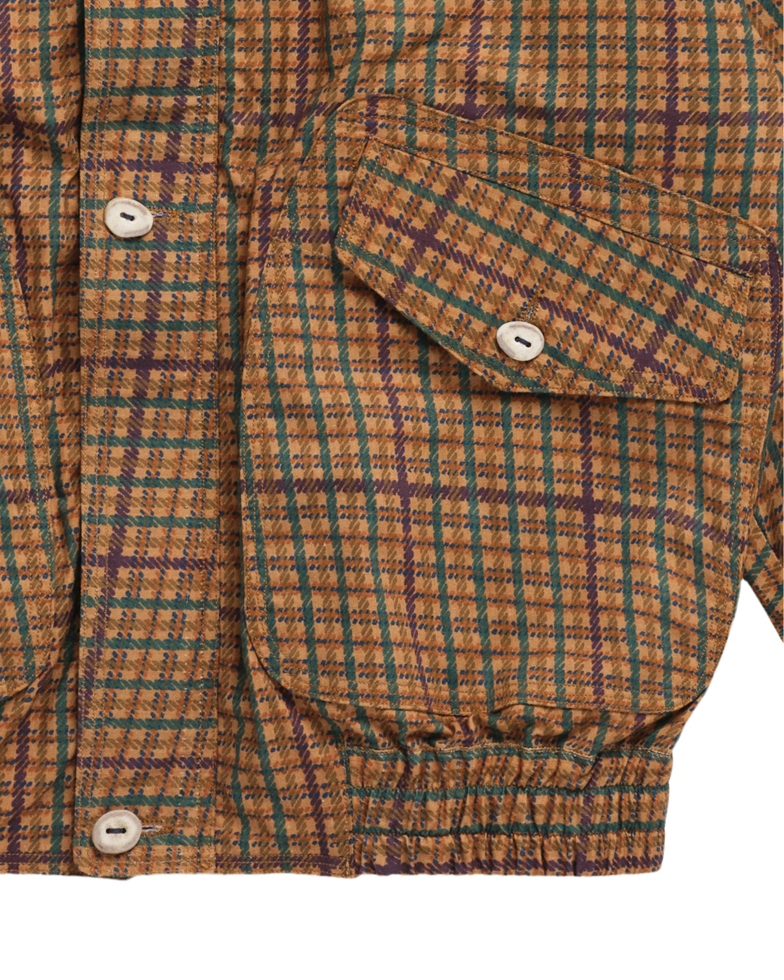 Close up of button details on Object from Nothing Plaid Wind Breaker 
