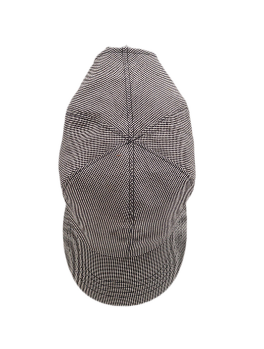 Top of Object From Nothing Black Check Warden Cap on a white background
