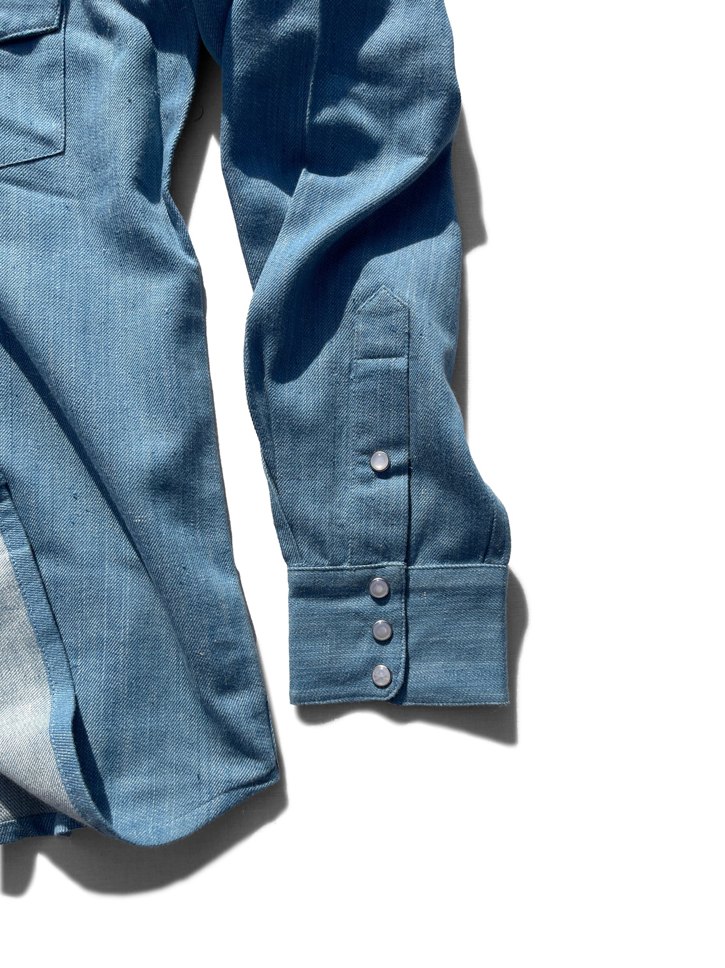 Cerulean Handwoven Denim Western Shirt