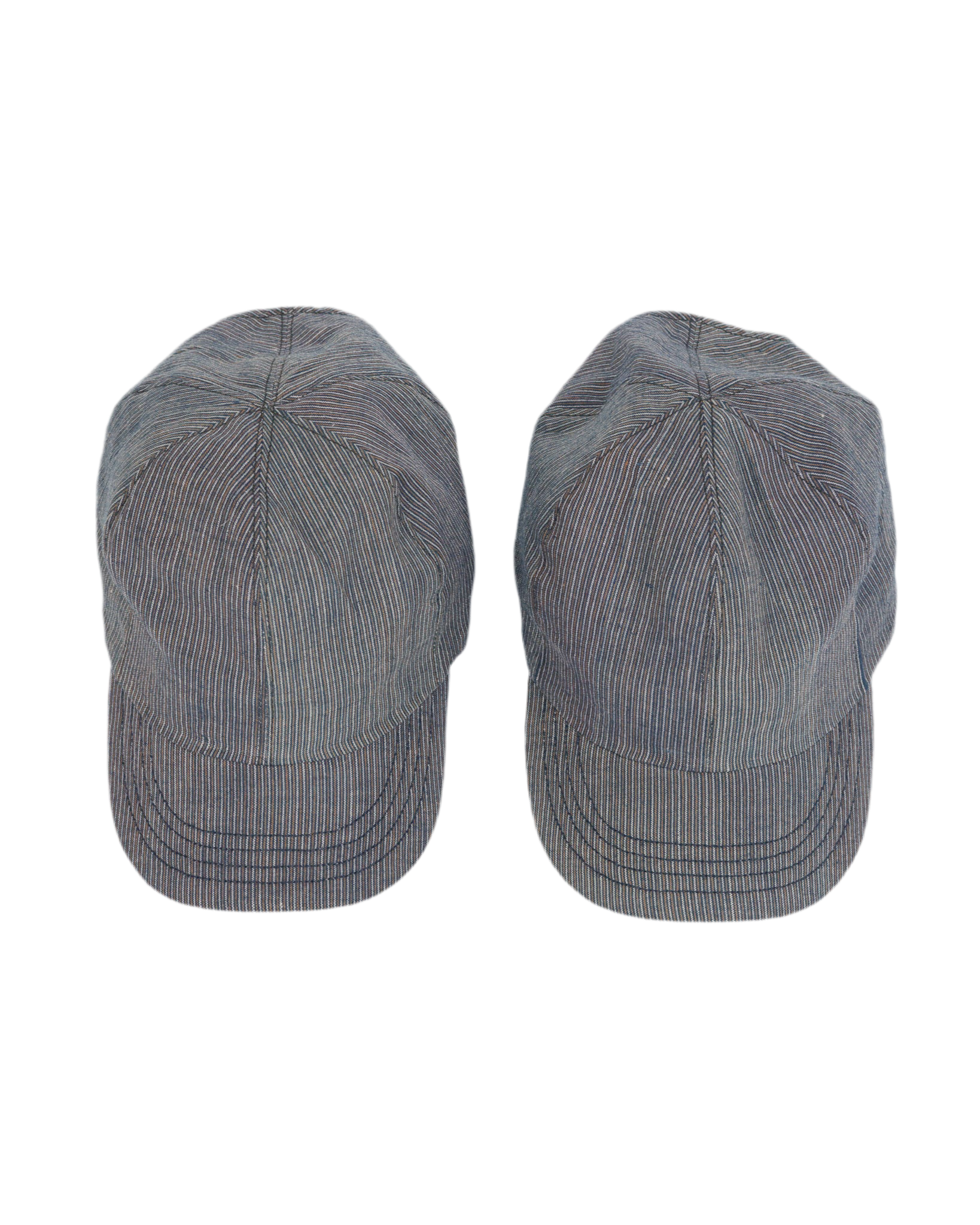 2 Object From Nothing Blue Thin Stripe Warden Caps on a white background
