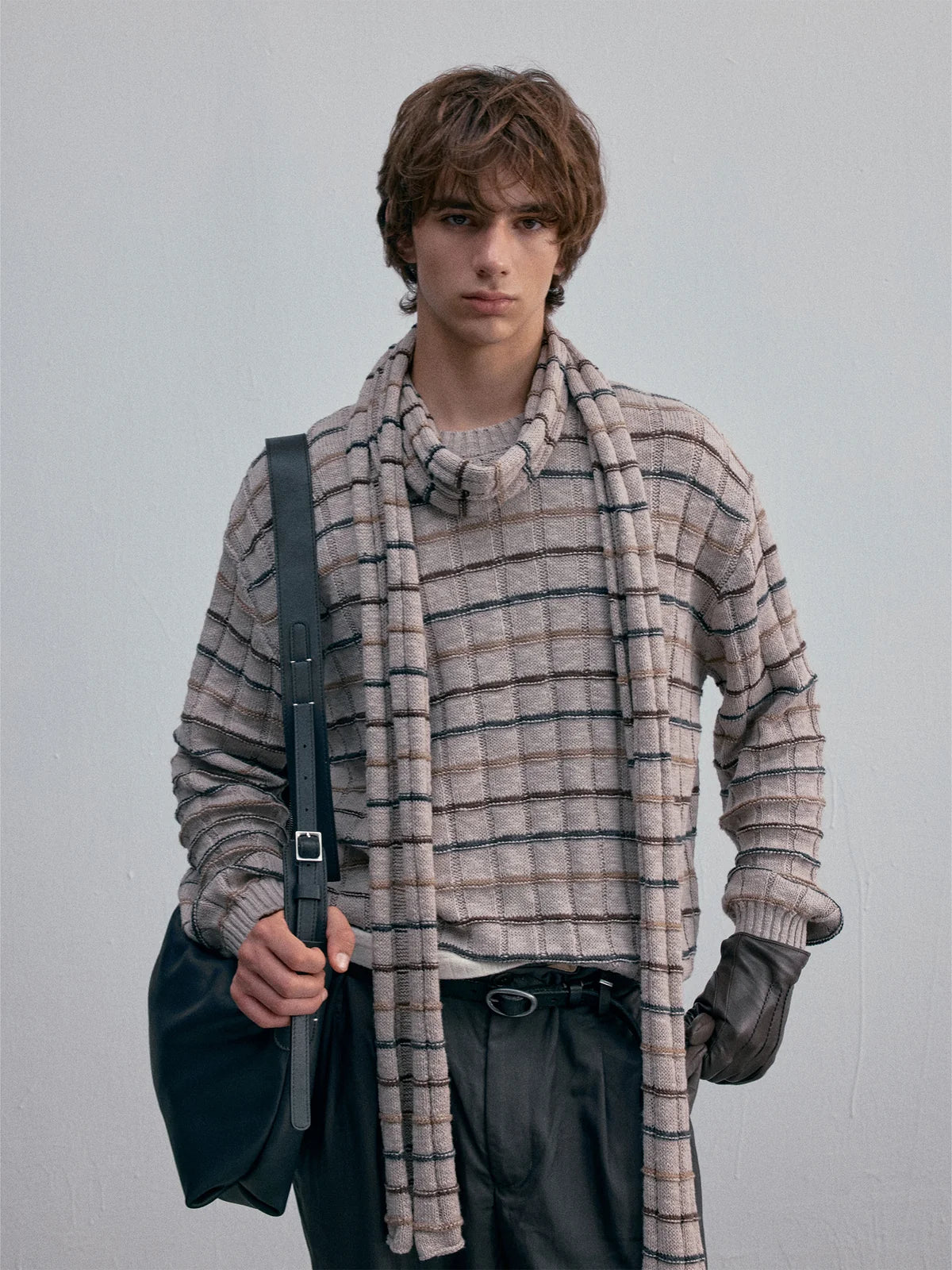 Wesley Heritage Jacquard Scarf — Khaki