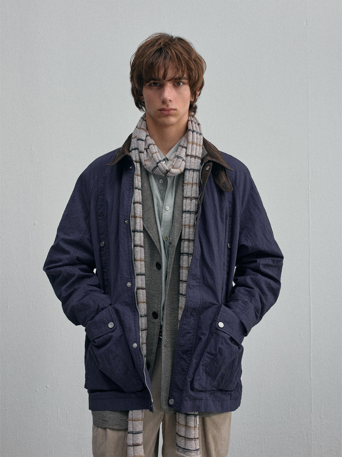Wesley Heritage Jacquard Scarf — Khaki
