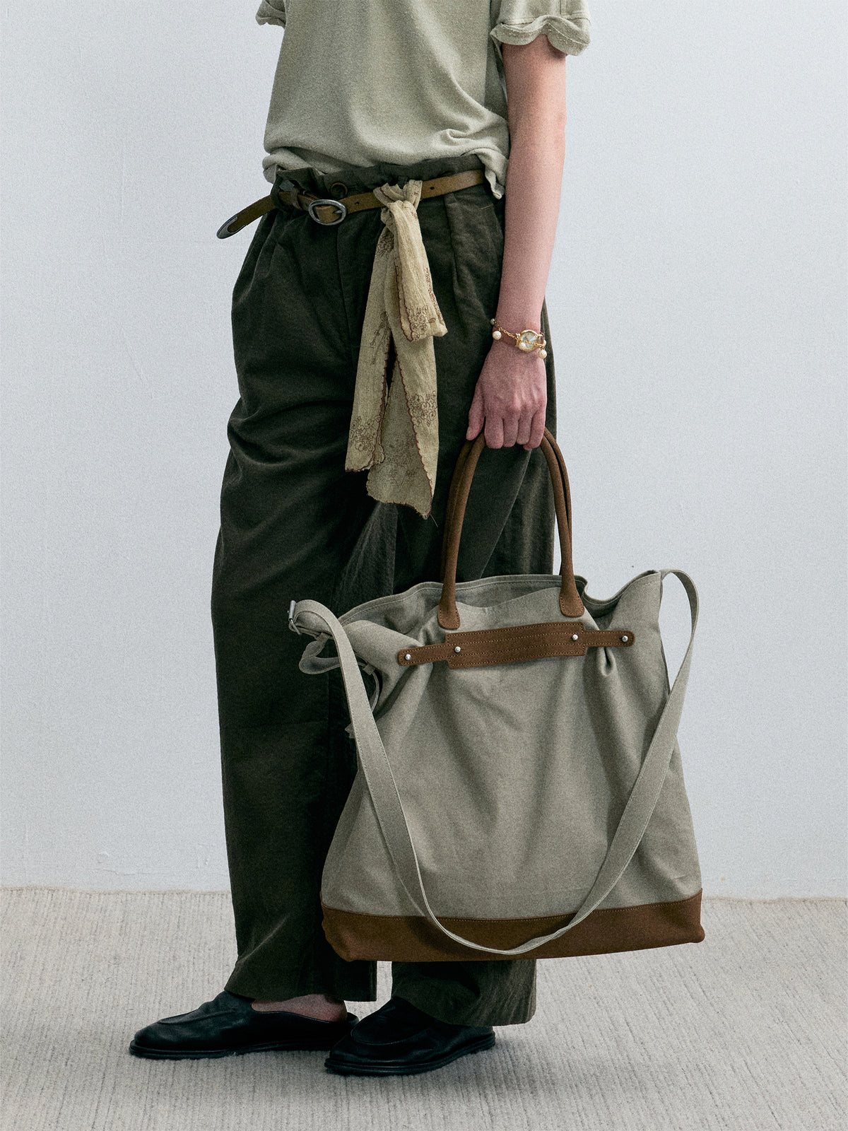 Founder’s Canvas Convertible Tote — Stone Greige