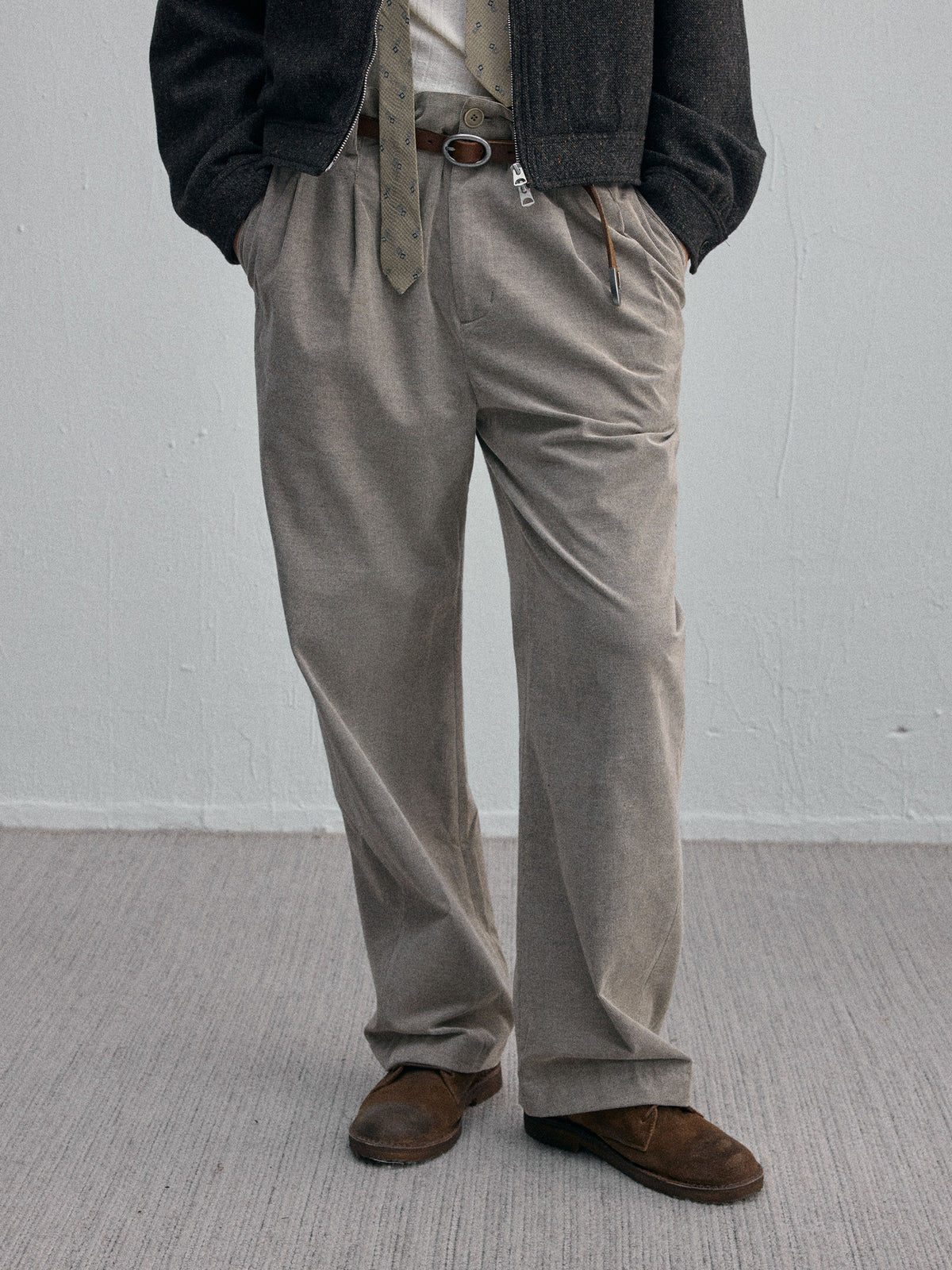 Vrille Tailored Pants — Oat Gray