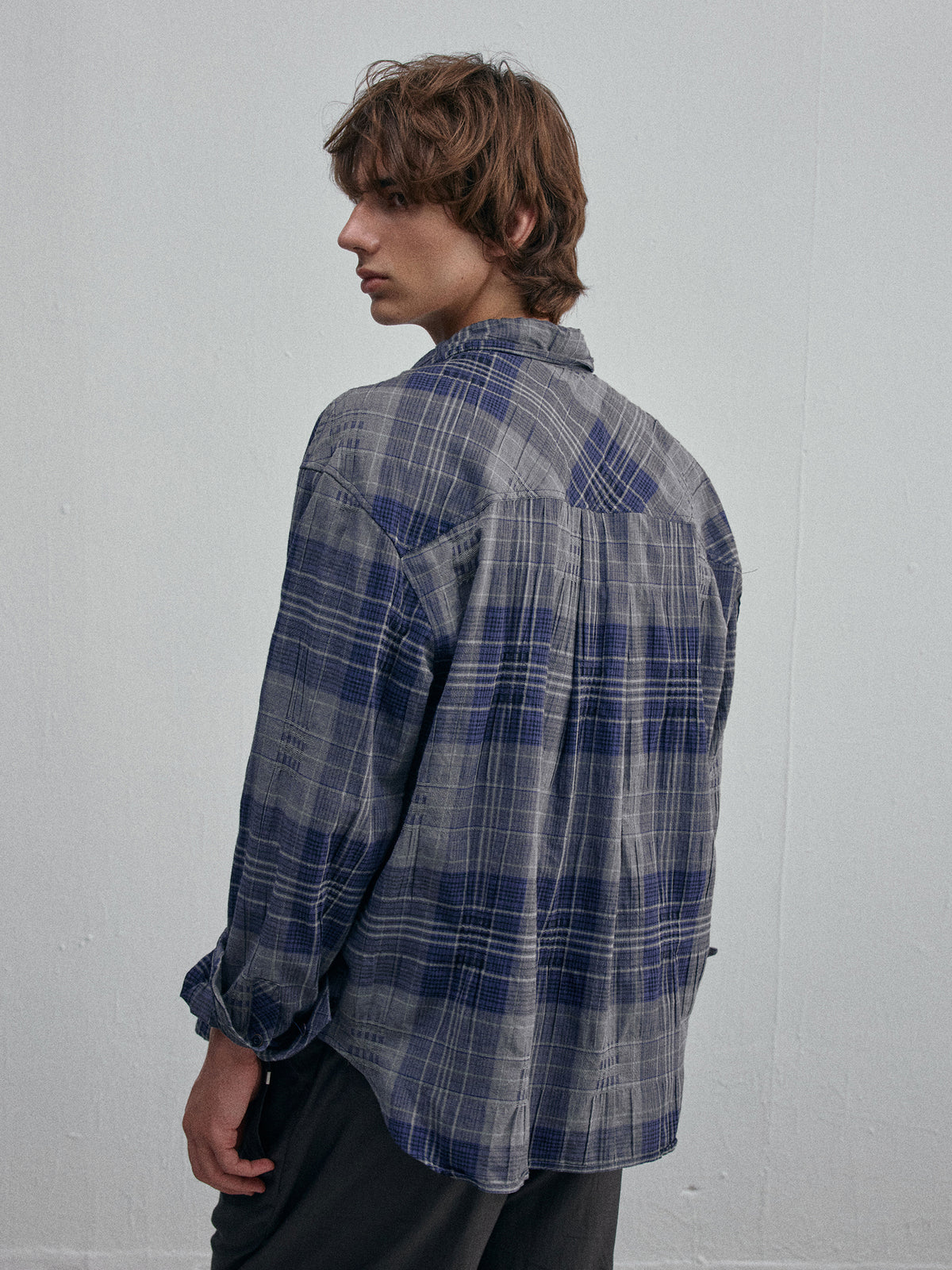 Old Time Wardrobe Wrinkled Shirt — Slate Blue