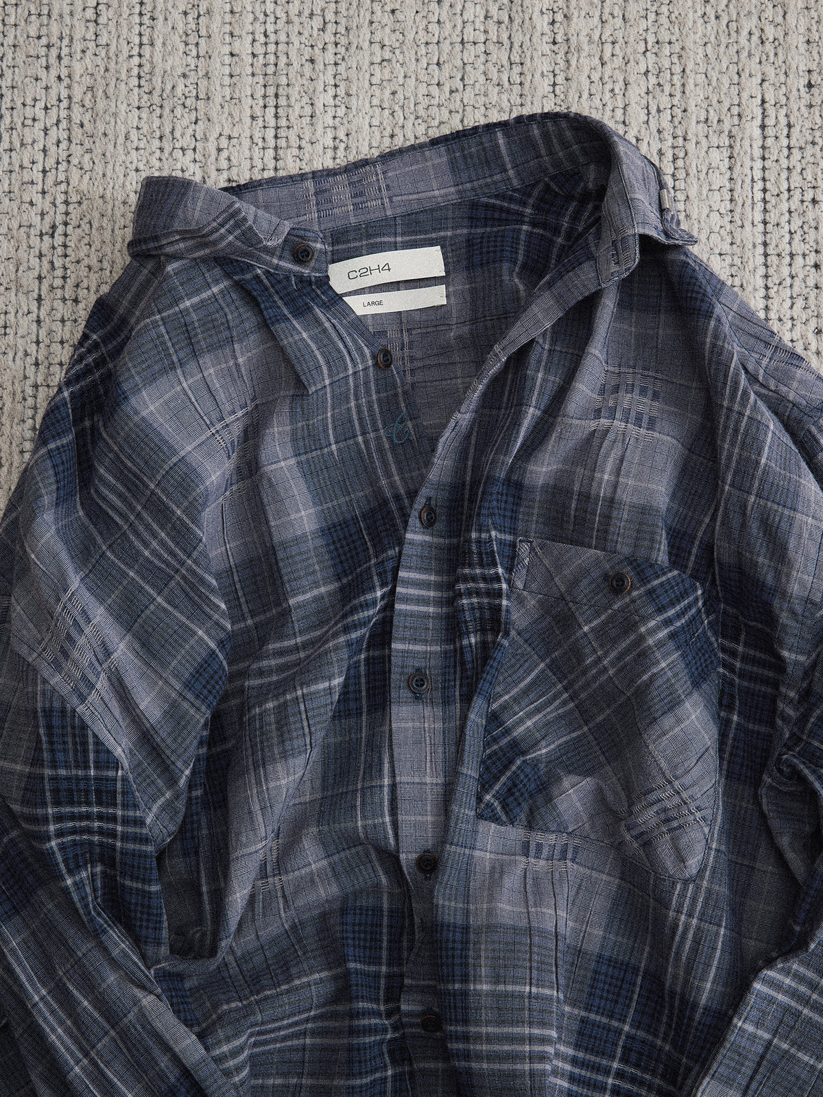 Old Time Wardrobe Wrinkled Shirt — Slate Blue