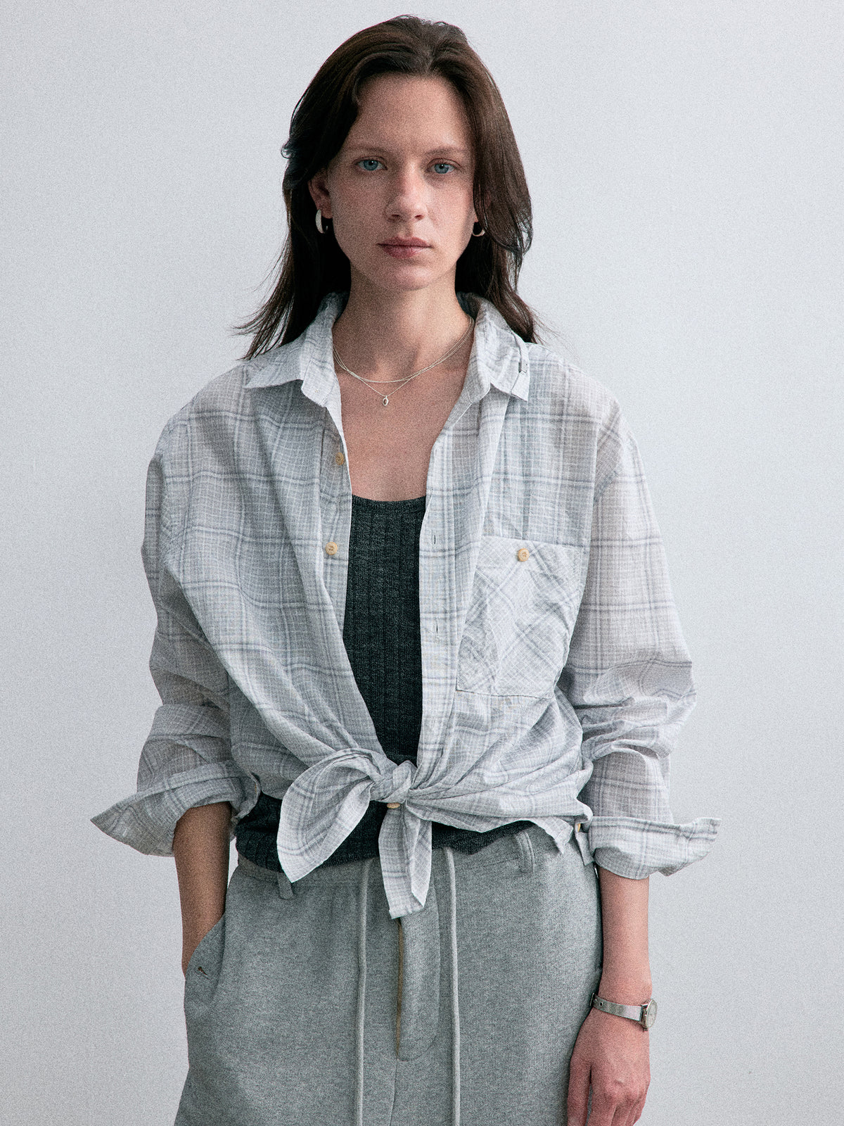 Old Time Wardrobe Wrinkled Shirt — Misty Gray
