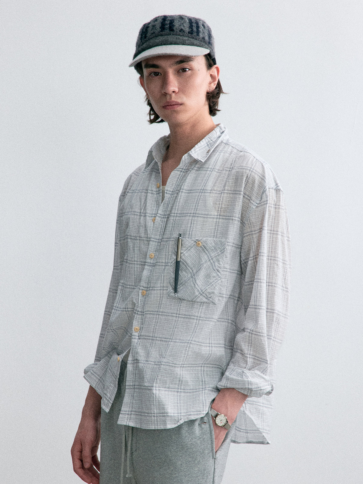 Old Time Wardrobe Wrinkled Shirt — Misty Gray