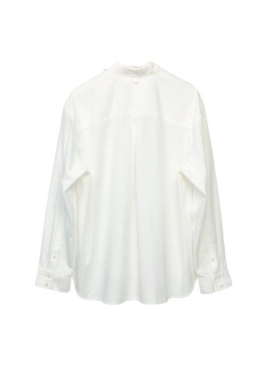 Writer’s Minimal Wrinkled Shirt — Warm Ivory