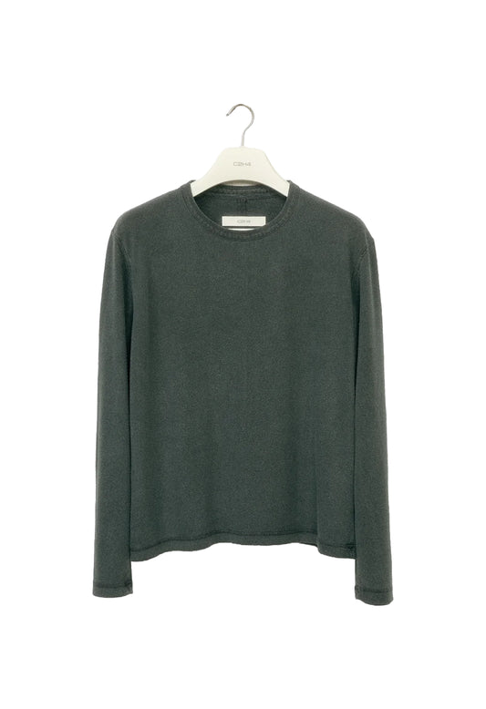 Old Time Wardrobe Cotton Long-Sleeve T-shirt — Charcoal Gray