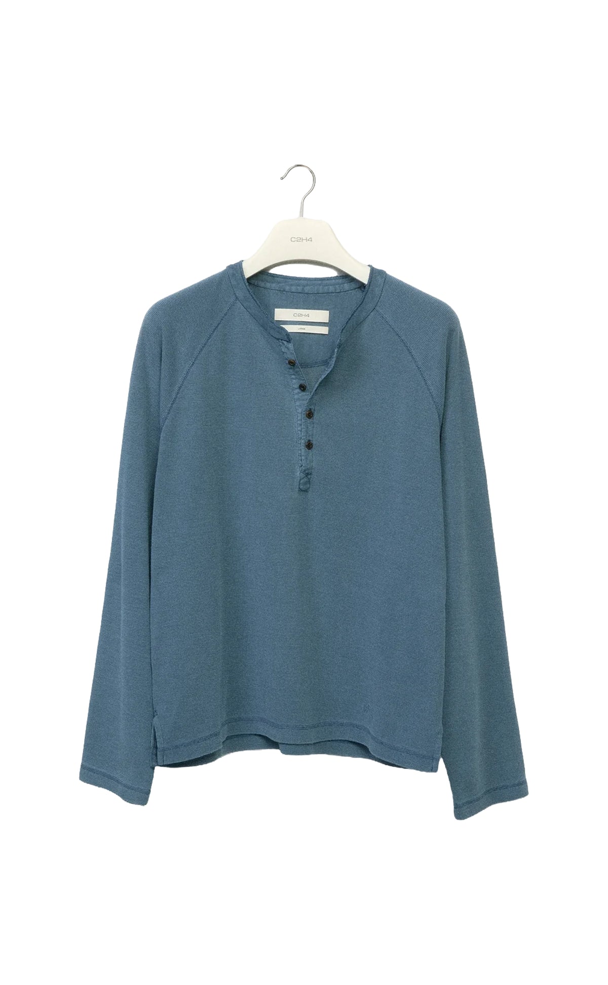 Moccasin Memory Textured Henley — Navy