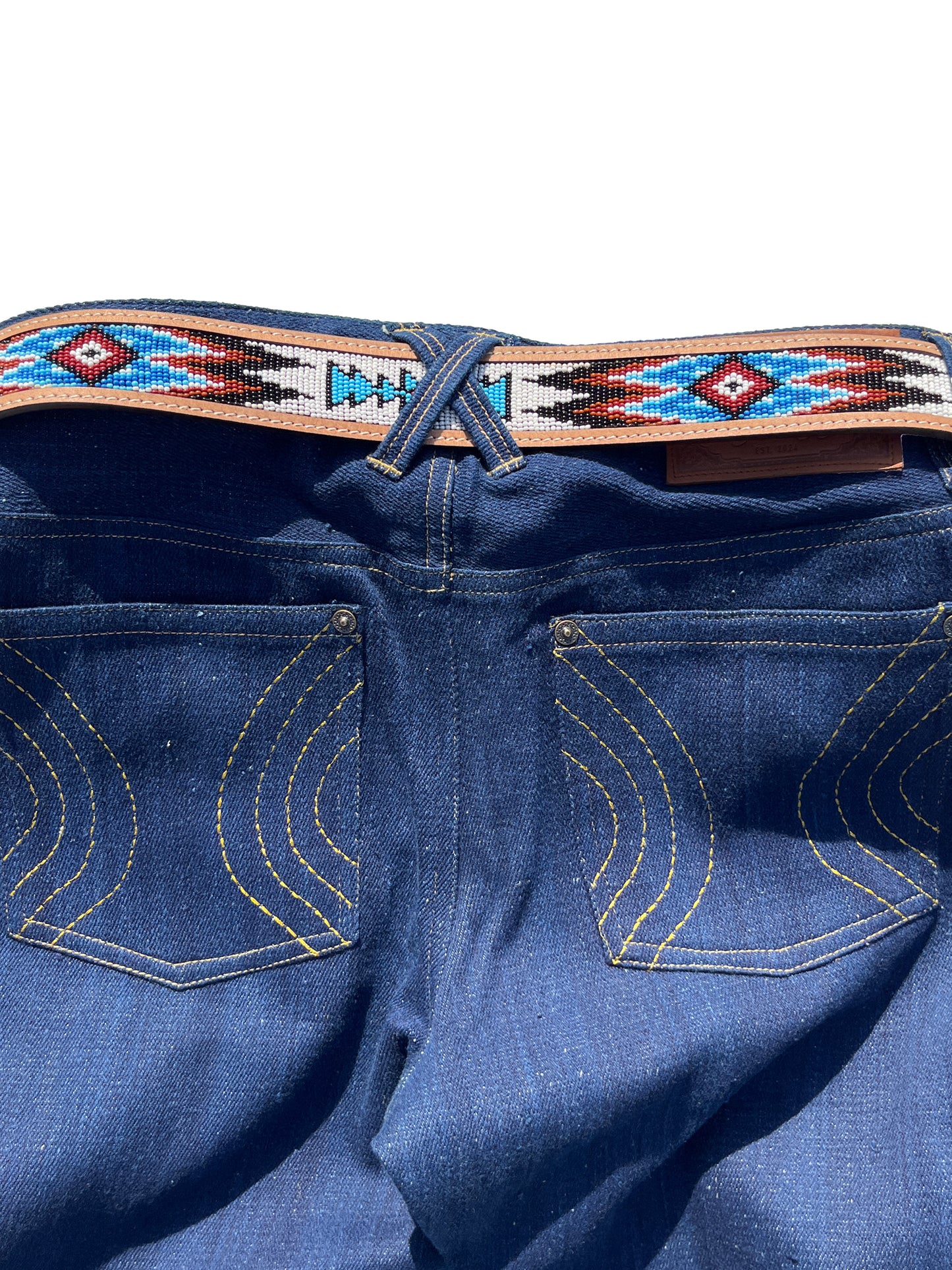 Indigo Handwoven Denim Bootcut Jeans