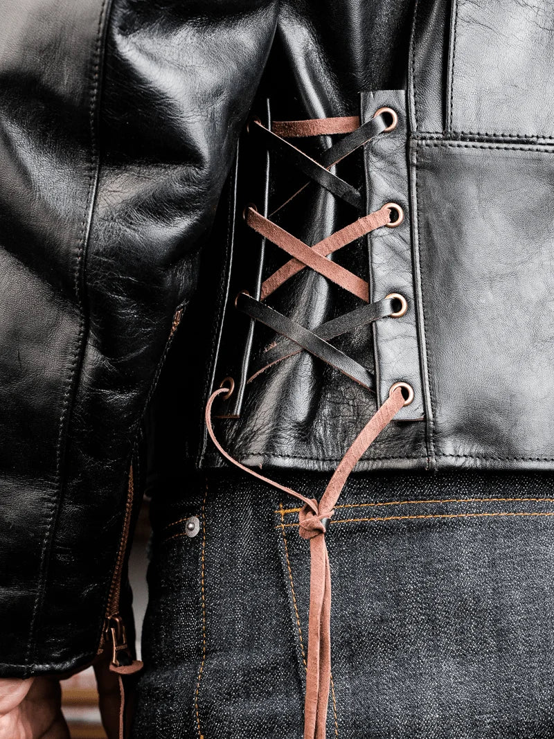 California Highway Patrol Leather Jacket — Black