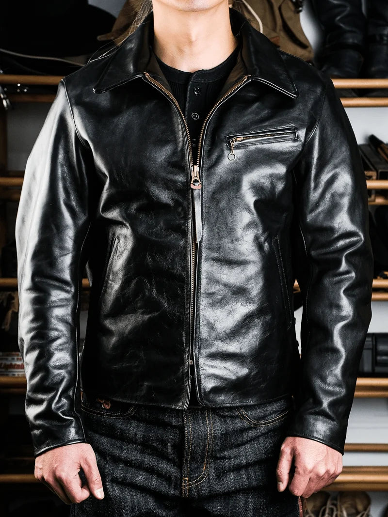 California Highway Patrol Leather Jacket — Black