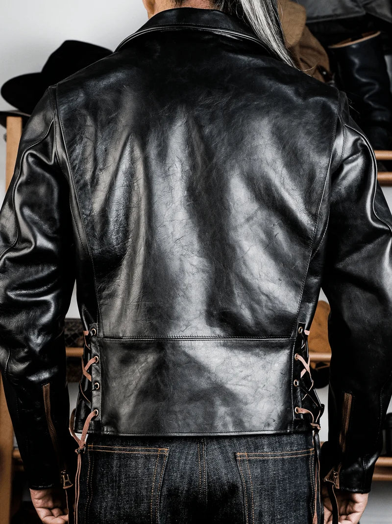 California Highway Patrol Leather Jacket — Black