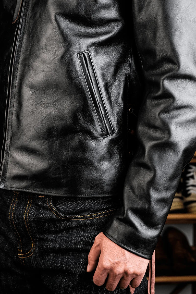 California Highway Patrol Leather Jacket — Black