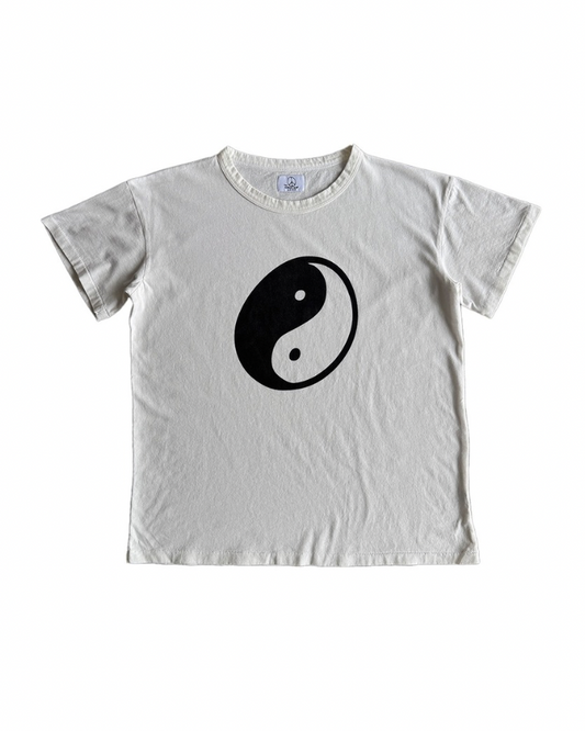 Front of The Hidden Rivet Yin Yang T-Shirt on white background
