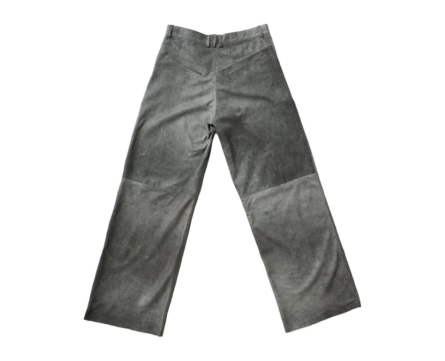 Perforated Leather Summer Pants - Grey