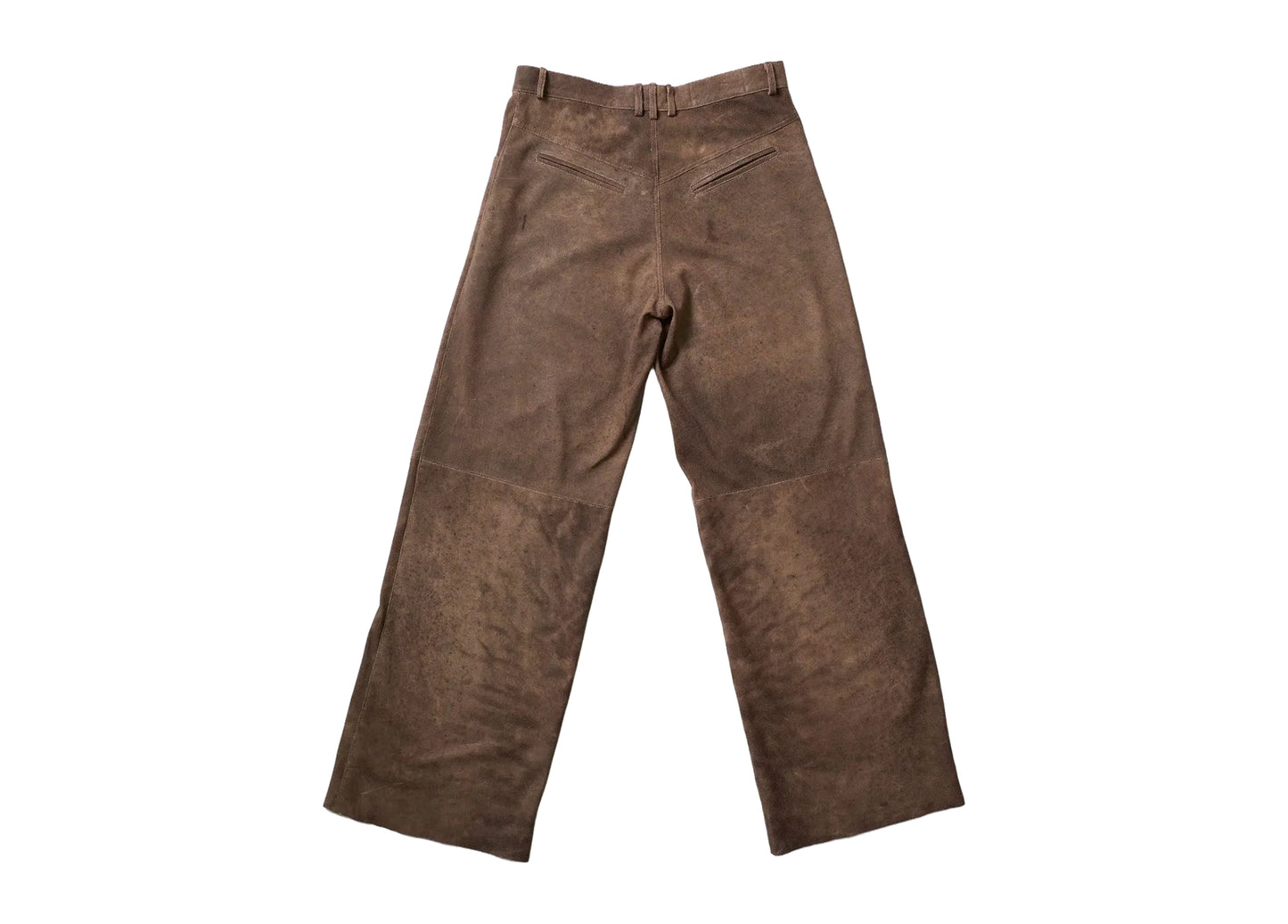 Perforated Leather Summer Pants - Brown