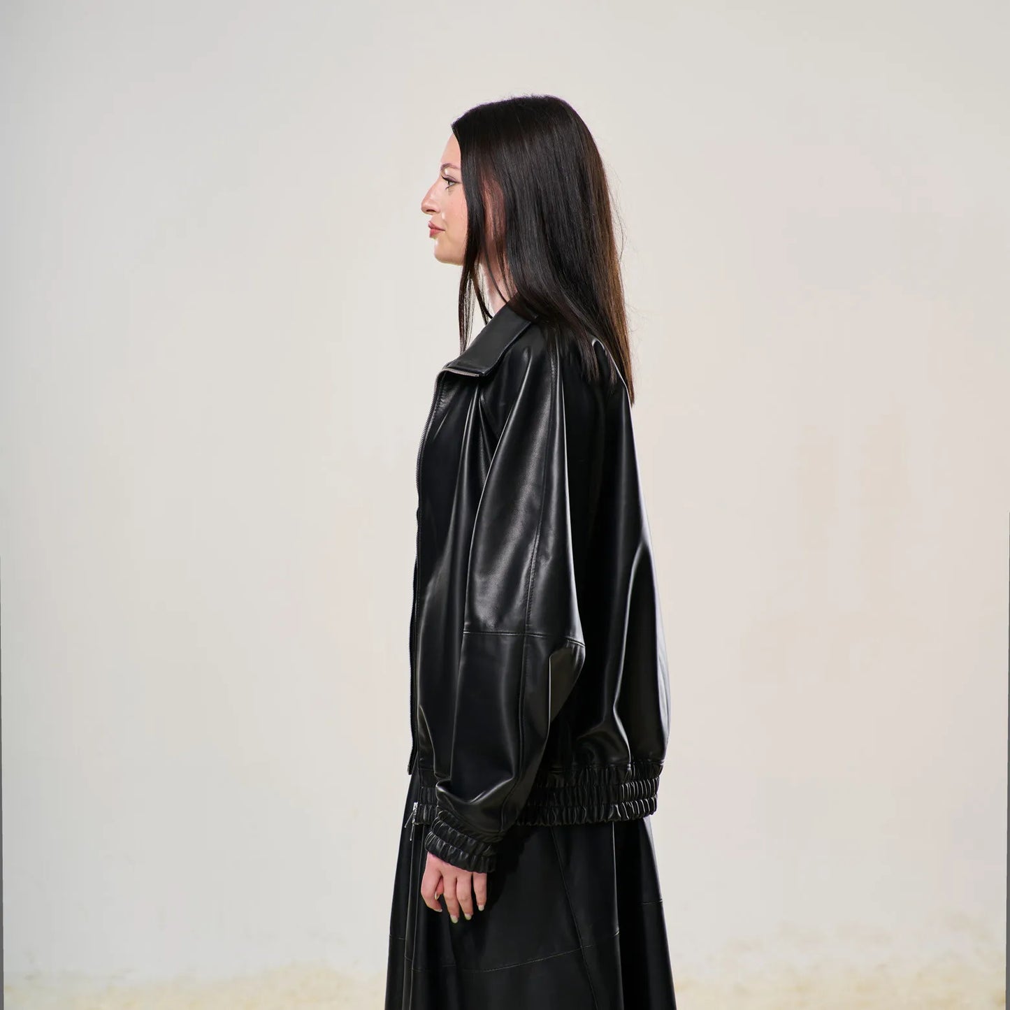 Black Nappa Track Jacket