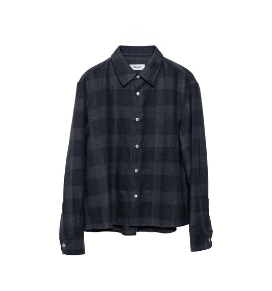 The Khumbu Yak Wool Flannel - Charcoal Buffalo Check