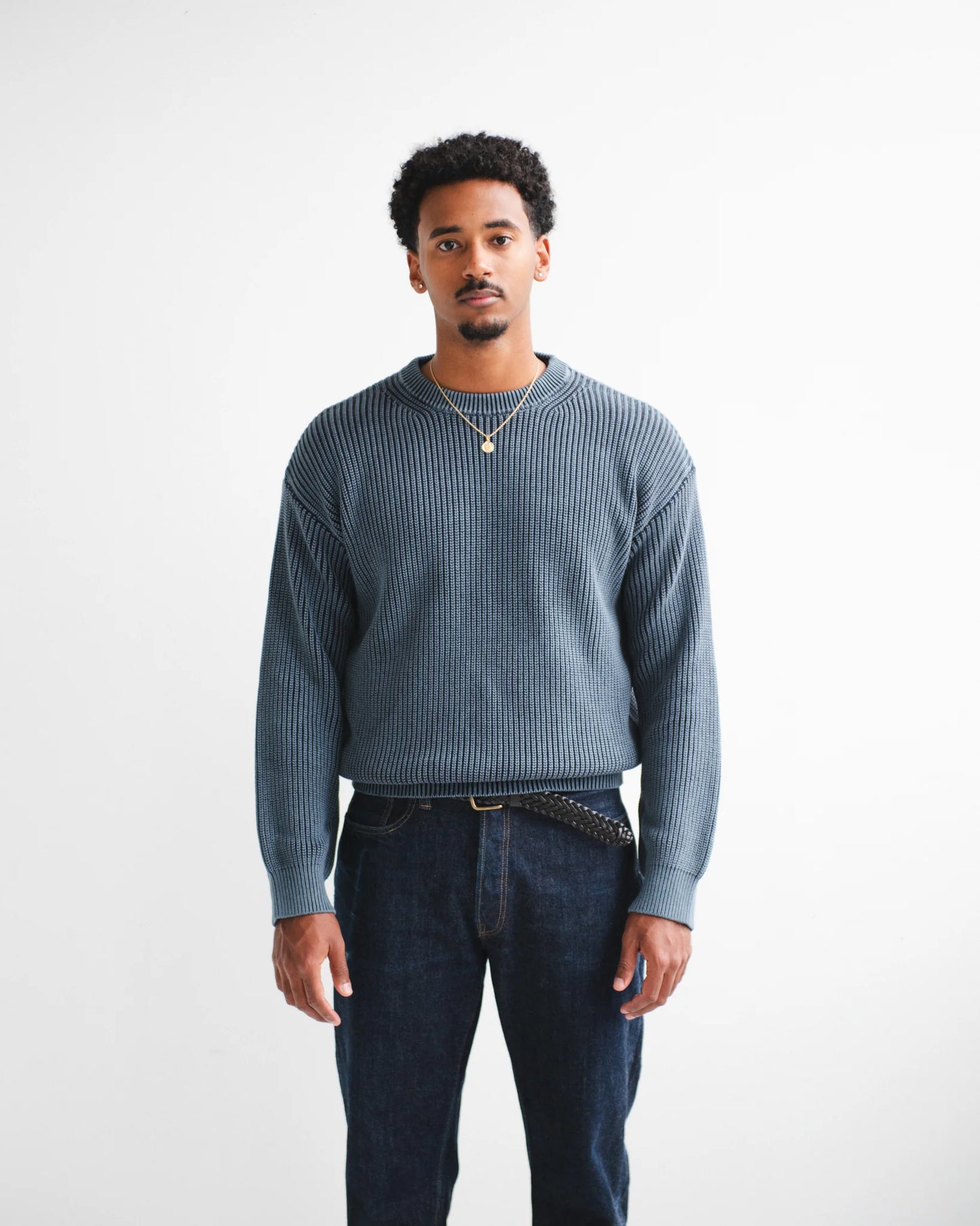 Heavy Shaker Sweater - Navy