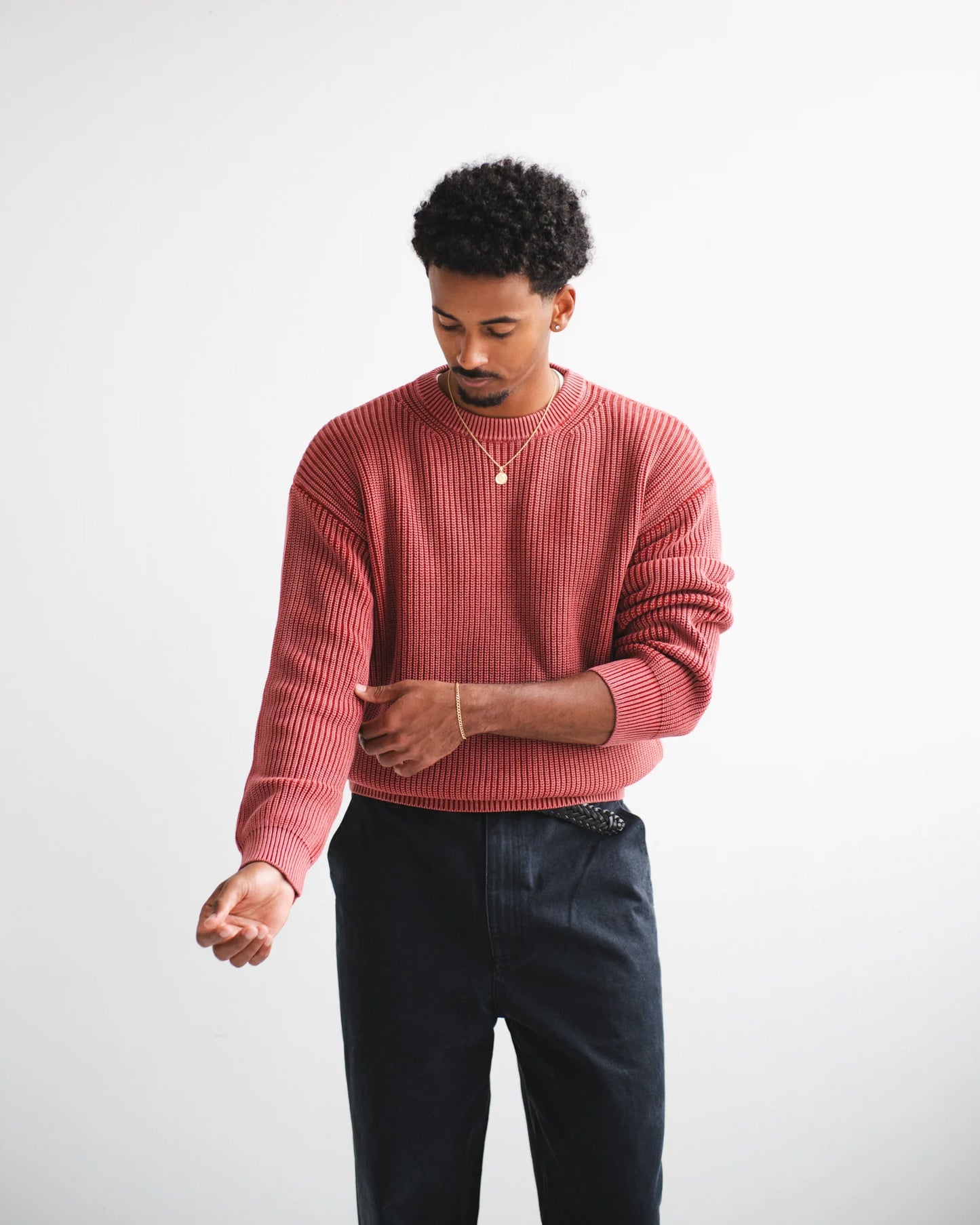 Heavy Shaker Sweater - Cherry