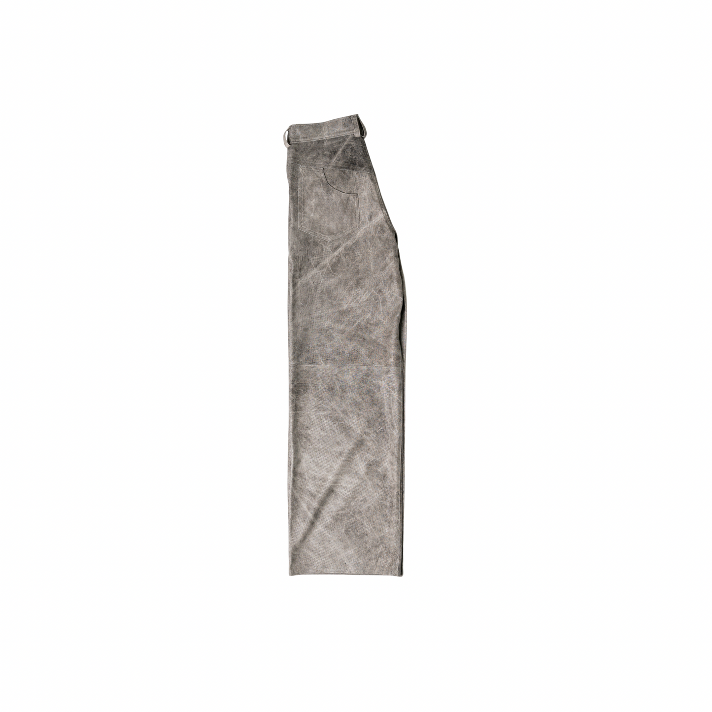 Perforated Leather Pants — Grey