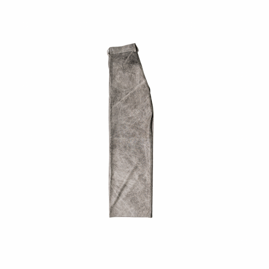 Perforated Leather Pants — Grey
