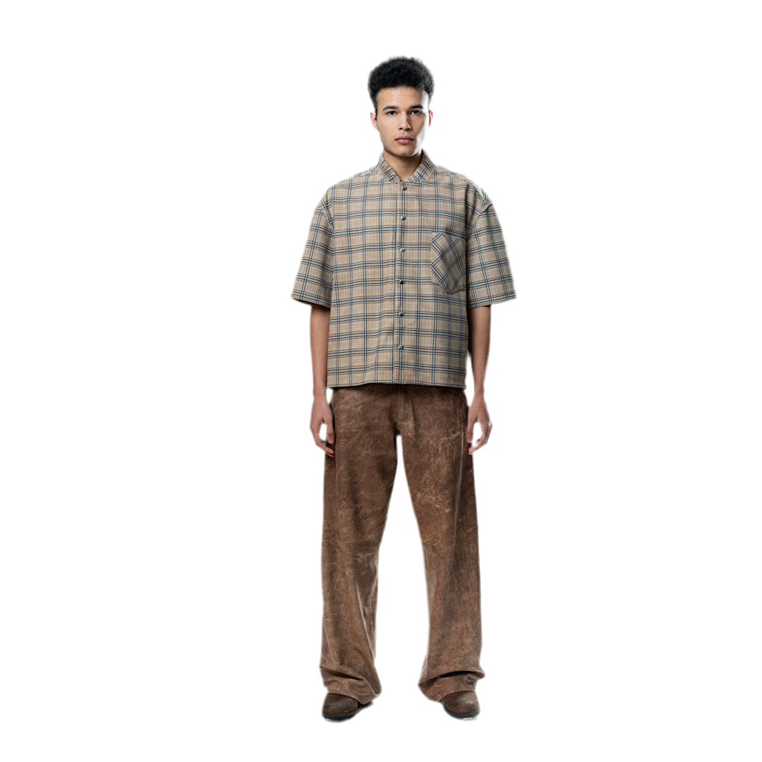 Leather Tartan Shirt San Miguel